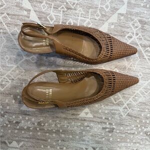 Stuart Weitzman Brown Woven Heels